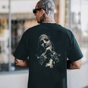 Camiseta de Hombre con Logotipo Personalizado, 250 g/m², Cuello Redondo, Impresión Serigráfica, 100% Algodón, Alta Calidad, Hombros Caídos, Talla Grande - Product Image 4