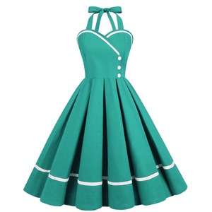 <span class=keywords><strong>Robe</strong></span> d'été sans manches en coton patchwork de <span class=keywords><strong>style</strong></span> vintage européen et américain, cintrée à la taille, évasée, <span class=keywords><strong>style</strong></span> années 1950, avec une jupe ample - Product Image 2