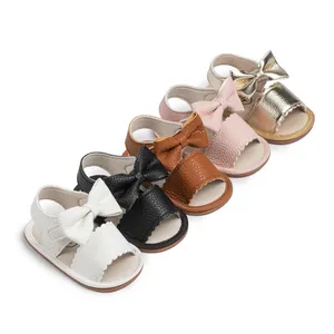 Hot Selling Zomer Rubberen Zool Anti-Slip Strik Jurk 0-18 Maanden Meisje Baby Sandalen & Slippers