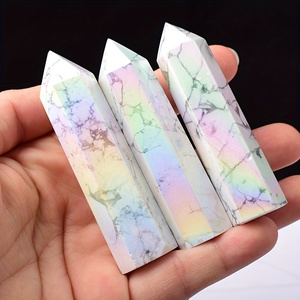 Vente en gros CrystalHola : Pointe de pierre de pin blanc électroplaquée Aura, élégante, tendance Feng Shui, apaisante pour la décoration de la maison et du bureau - Product Image 1