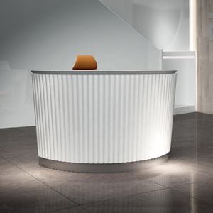 Comptoir demi-rond blanc moderne de luxe haut de gamme pour salon, <span class=keywords><strong>banque</strong></span>, institut de beauté, spa, mobilier de bureau commercial, bureau de réception - Product Image 1