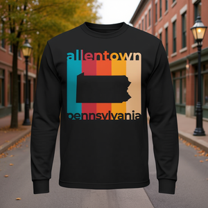 Camiseta de Manga Larga con Corte Retro Vintage de Allentown, Pensilvania, Unisex para Adultos, Cuello Redondo, Ropa Promocional - Product Image 4