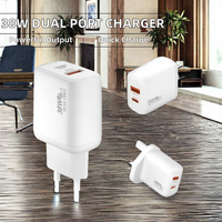 Pengisi Daya Dinding USB Type-C 38W Dual Port A+C QC2.0 PD Pengisian Cepat Ponsel Dukungan Protokol Lengkap Ramah Lingkungan