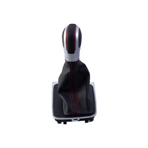Volkswagen Golf Gear <b>Knob</b> Leather Red Stitching Ergonomic <b>Shift</b> <b>Knob</b> With Dust Cover And Led Panel - Product Image 4
