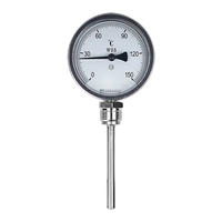 Thermomètre bimétallique industriel IP65, jauge de température RTD, cadran à double échelle, acier inoxydable pour tuyauterie de process HVAC, service OEM