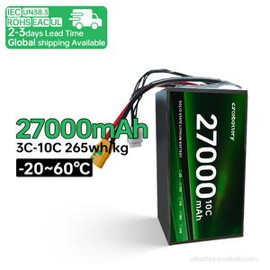 Batterie solide personnalisée NMC811 haute densité énergétique 27000mAh 6s/12s/18s pour drones et UAV, décharge 10C 20C 270A, 10000m - Product Image 3