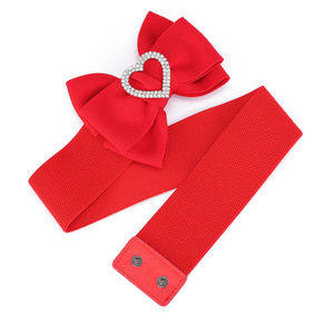 <span class=keywords><strong>Ceinture</strong></span> Corset en Tissu avec <span class=keywords><strong>Boucle</strong></span> Cœur en Cristal Mignonne, <span class=keywords><strong>Ceinture</strong></span> Large <span class=keywords><strong>Élastique</strong></span> Extensible pour Filles, Nœud Papillon, <span class=keywords><strong>Ceinture</strong></span> Large et Douce pour Robe - Product Image 5