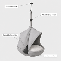 Hamac pour chat USMILEPET à suspendre sur le cadre de porte, avec tissu doux amovible et lavable, espace de repos et de balancement 3 en 1, jusqu'à 8 kg