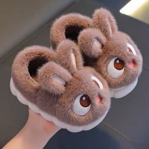 Chaussons en Coton Enfant de Qualité Supérieure, Épais Automne Hiver, Mignons en Fourrure de Lapin, Talons Sacs en Coton, Doublés Peluche - Product Image 5
