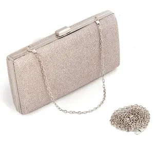 Female Evening Banquet Clutch Bag Chain Square Hard Shell Wallet for Women Shoulder Luxury Purses