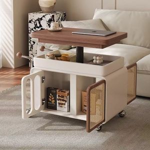 Mobile Solid Wood Coffee <b>Table</b> Height Adjustable Folding Multi Functional Storage Living Room <b>Sofa</b> Tea <b>Table</b> Trolley - Product Image 1