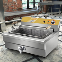 Friteuse électrique commerciale en acier inoxydable 220V, grande capacité 25L, pour frites et poulet