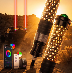 Lumières LED fouet 2FT Fat, stock US, DC12V 5050, effet de poursuite multicolore, contrôle par application RF, synchronisation musicale, clignotant, 40W, faisceau laser RGBW - Product Image 5