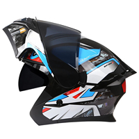 Casque de moto certifié DOT, ABS, double visière anti-buée, toutes saisons, universel, casque de moto à visière amovible