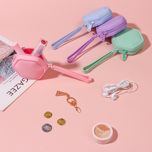 <span class=keywords><strong>Portefeuille</strong></span> en silicone en gros, mini porte-cartes mignon pour femme, pochette portable pour billets, étui à fermeture éclair avec logo personnalisé - Product Image 6