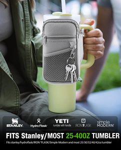 Portabotellas con bolsillo para teléfono para vaso Stanley de 40/30 oz, correa ajustable y mosquetón para accesorio de vaso Stanley - Product Image 5