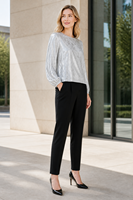 Chemisier pour femme argenté métallisé à motifs floraux, col rond, manches longues bouffantes avec poignets élastiques, coupe courte, élégant, décontracté, pour soirée, brillant