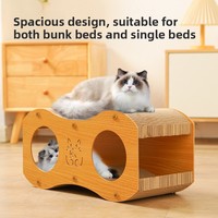 Griffoir pour chat, Nid résistant à l'usure, Double couche, Maison d'été pour chat, Canapé en carton, Modèle tunnel classique MBS-1, Motif pois Halloween