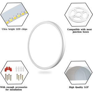 Super Slim 10/12 pulgadas montaje en superficie regulable 3000K 4500K 6000K CCT LED luces de <span class=keywords><strong>techo</strong></span> para dormitorio <span class=keywords><strong>baño</strong></span> cocina - Product Image 5
