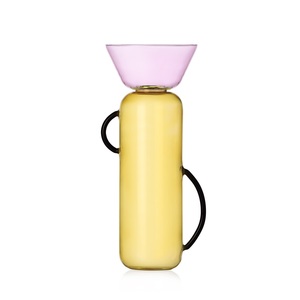 Vaso Decorativo Moderno Ichendorf Gele in Vetro Giallo e Rosa, Grande - Product Image 1