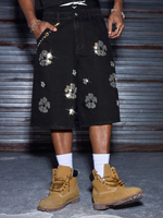 Short en coton délavé personnalisé de luxe, nouvelle collection, haute qualité, style hip-hop, tendance estivale
