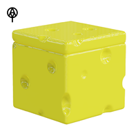 Vente en gros Récipient hermétique personnalisé sans danger pour les aliments Pot de rangement en céramique en forme de fromage fantaisie avec couvercle pour la cuisine ou le garde-manger