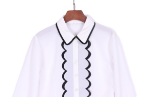 Blouses scolaires blanches personnalisées <span class=keywords><strong>de</strong></span> style coréen en gros, avec logo brodé/imprimé, pour uniformes des écoles primaires et secondaires pour filles et enfants - Product Image 4