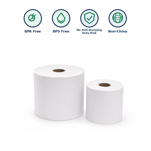 ม้วนกระดาษปริ้นเตอร์ความร้อนขนาด 80x80 มม. ปราศจากสาร BPA BPS และฟีนอล สำหรับเครื่องเอทีเอ็ม เครื่อง POS เครื่องบันทึกเงินสดธนาคาร ขายส่งจากโรงงาน - Product Image 1