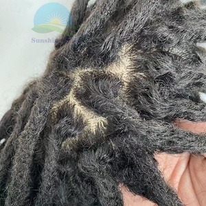Perruque de cheveux humains en soie, 8 pouces, dreadlocks, perruque européenne vierge, perruque noire pour hommes, dreadlock, toupies, vente en gros - Product Image 2