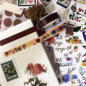 Kit de scrapbooking créatif vintage esthétique botanique pour cadeaux de Noël, de remise de diplôme, de Thanksgiving, d'anniversaire et d'artisanat - Product Image 5