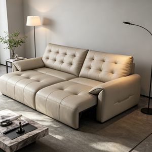 Sofá Seccional Moderno en Forma de L de Cuero Sintético con Respaldo Acolchado y Función Reclinable para Sala de Estar - Product Image 3