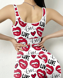 Quần Áo nữ bốn mùa quần trắng tình yêu đặt phụ nữ giảm béo thể thao và quần áo giải trí hai mảnh đặt quần - Product Image 5