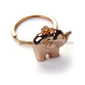 Diseño personalizado de alta calidad 3D elefante Animal en forma de llavero de Metal dorado llavero de acero inoxidable llavero de Metal en forma personalizada - Product Image 1