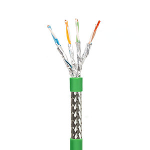 สายเคเบิลอีเธอร์เน็ตอุตสาหกรรม Cat6a แบบยืดหยุ่นสูง ป้องกันสองชั้น SFTP สำหรับรางลากสาย ทนน้ำมัน รองรับกิกะบิต 10Gbps - Product Image 1