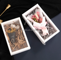 Boîte d'emballage en papier kraft avec fenêtre transparente en pvc noir boîte cadeau d'affichage de tiroir délicat boîte à fleurs pour gâteau de mariage
