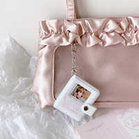 Album photo portable en PVC avec ailes d'ange, mini pendentif de 2 pouces, 32 pochettes pour photocartes et porte-Purikura avec porte-clés pour les fans de K-Pop