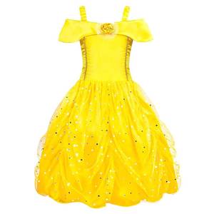 Disfraz de Princesa Amarilla para Niñas, Vestido de Algodón con Tirantes para Fiestas y Eventos - Product Image 6