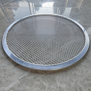 Saringan Pizza bundar berlubang Aluminium teranodisasi piring Pizza pondok berlubang kawat lebar - Product Image 5