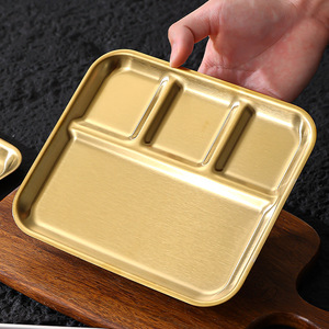 Plaque de cuisson divisée en acier inoxydable avec compartiment à sauce pour usage en restaurant de barbecue coréen - Product Image 2