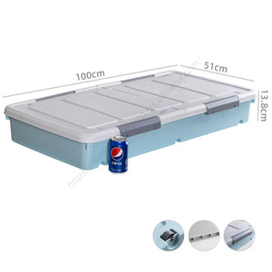 Boîte de rangement sous lit CL192 en gros avec roulettes, type tiroir, organisateur de sous-lit plat en plastique pour la maison - Product Image 3