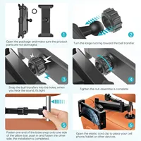 Support de tablette pour voiture Support pour tableau de bord iPad Support télescopique pour siège arrière Clip universel pour siège arrière Support pour téléphone portable 360