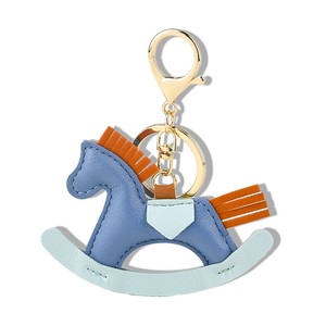 Ins Poney Porte-clés Pendentif Cheval à Bascule En Cuir De Luxe Porte-clés Charme À La Main En Cuir Sac Charme Porte-clés De Voiture - Product Image 5