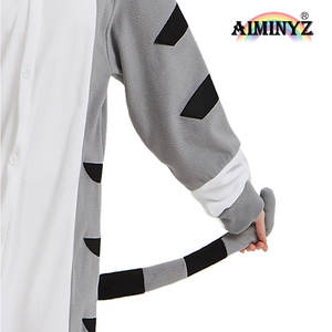 Pijama de Forro Polar Gris con Capucha de Gato de Queso de Dibujos Animados <span class=keywords><strong>para</strong></span> Mujer, Tallas Grandes, Otoño-Invierno, Disfraz de Animal <span class=keywords><strong>para</strong></span> Adulto - Product Image 6