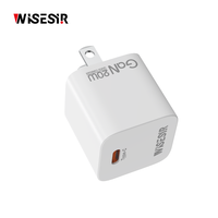 Chargeur rapide compact WISESIR 20W GaN Type-C OTP/OVP pour téléphones/tablettes, adaptateur portable pour les voyages