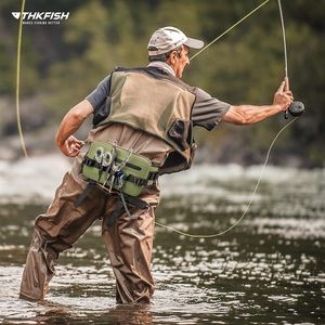 Bolsa de cintura impermeable para pesca con soporte para caña, correa ajustable para pesca con mosca y kayak - Product Image 3