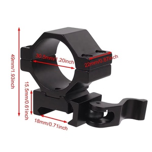 Anillas Profesionales de Montaje Único de 30 mm/25 <span class=keywords><strong>1</strong></span>/2 pulgadas para Mira Telescópica de 20 mm, Liberación Rápida, Linterna/Térmica/Luz Táctica, Metálicas, Impermeables - Product Image 3