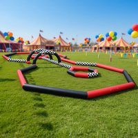 Piste de course gonflable pour karting en plein air de 30x15m, piste de course pliable pour 5 à 10 passagers, en vente
