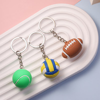 Porte-clés créatif de simulation de ballon de football, ensemble de porte-clés de basket-ball, petite poupée pendentif