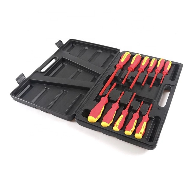 11PCs Electricians Insulated Soft-Grip Magnetic Precision Screwdriver Set Flat Phillips in Case for Repairing