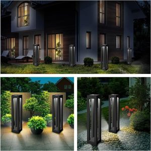 60cm 80cm IP65 Waterproof Solar LED Bollard <b>Post</b> <b>Light</b> for Garden & Pathway Landscape Outdoor Use - Product Image 4
